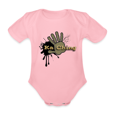 Organic Short-sleeved Baby Bodysuit Gold - light pink