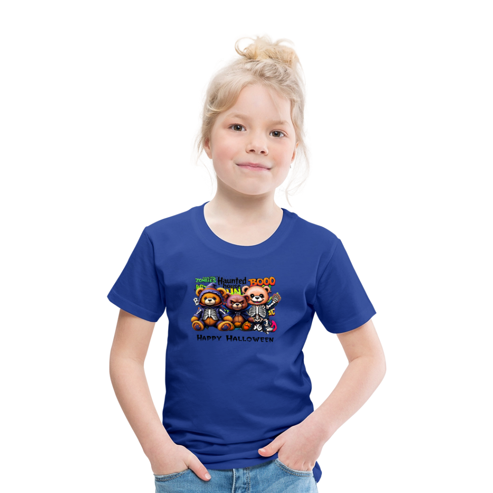 Skeleton Teddies Halloween Tee - royal blue