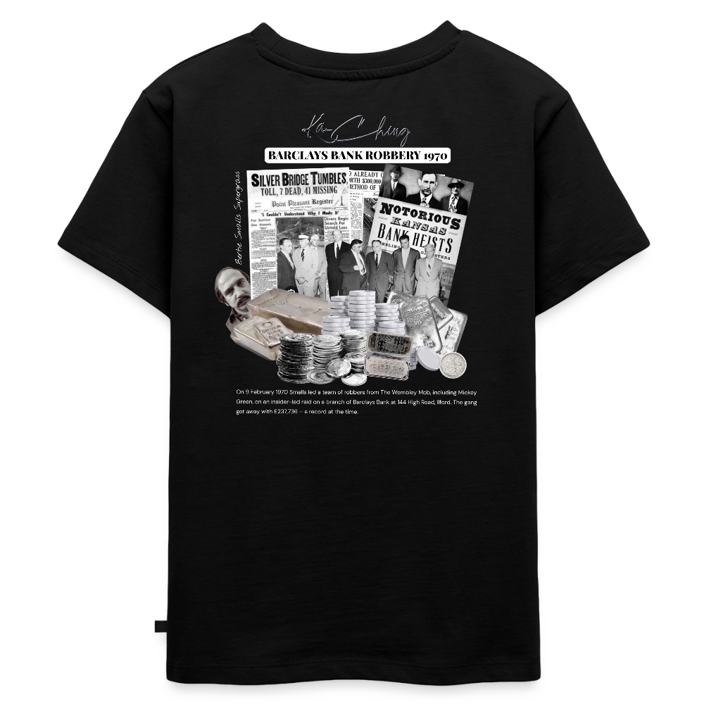 Silver Range Barclays bank Robɓery 1970 Tee limited edition - black