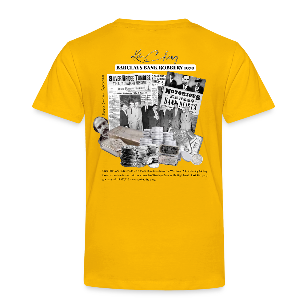 Silver Range Barclays bank Robɓery 1970 Tee limited edition - sun yellow