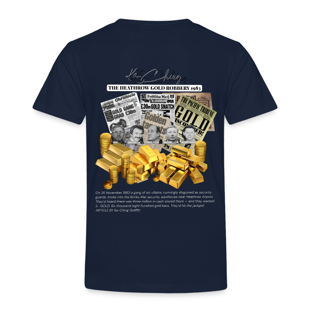 Gold Range Heathrow Robɓery Tee limited edition - navy