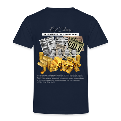 Gold Range Heathrow Robɓery Tee limited edition - navy