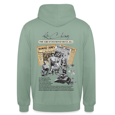 diamond range limited edition Hoodie  design 1 light background - steel green