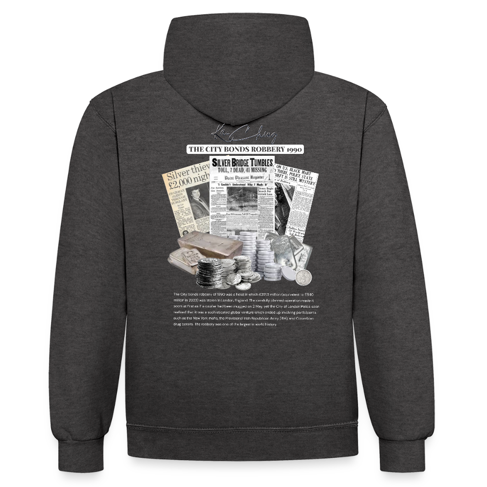 Silver Range City Bonds Robɓery 1990 Hoodie limited edition - charcoal/black