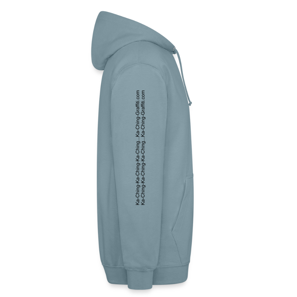 Unisex Hoodie Ching gold purple logo - stonewash blue