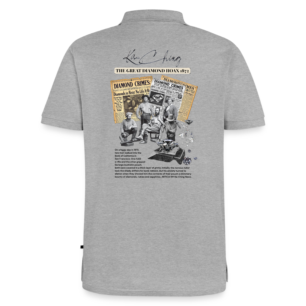 Diamond Range Unisex Polo Tee limited editions design 1 - heather grey