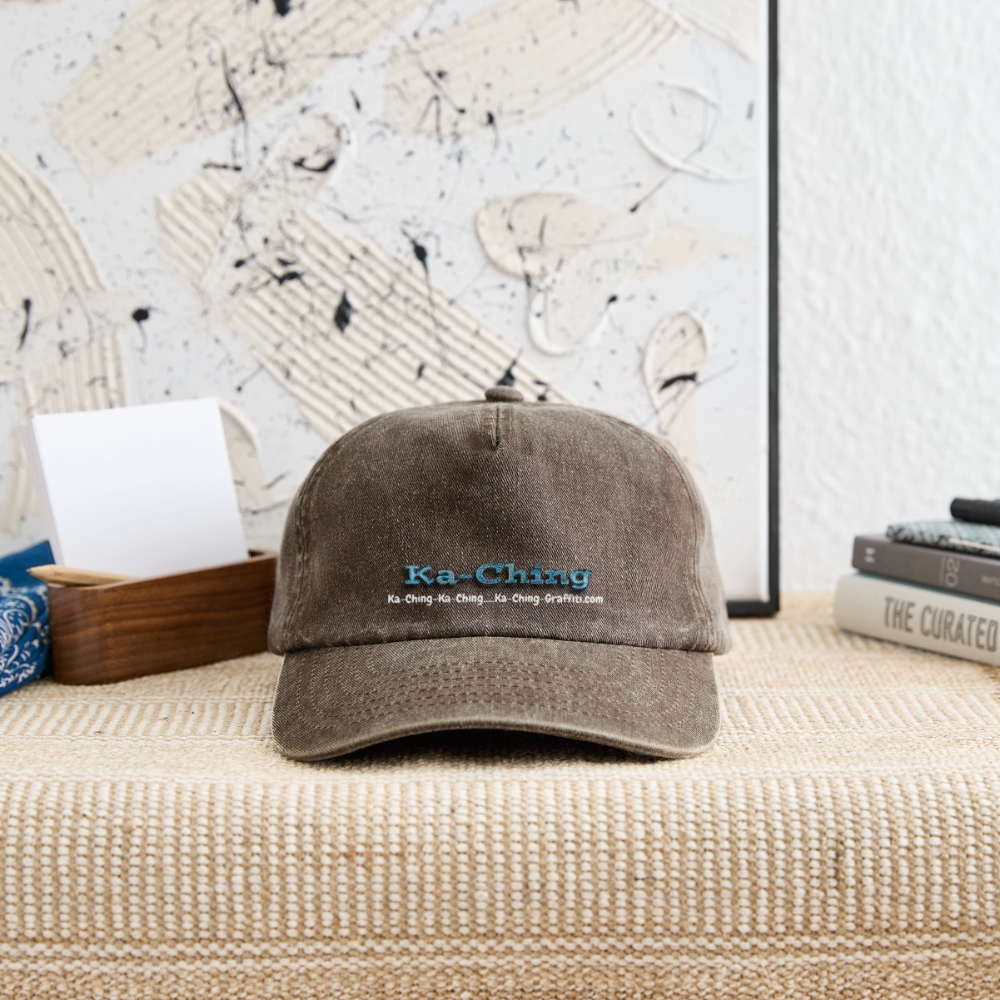 Ka-Ching Cap blue Logo - vintage brown