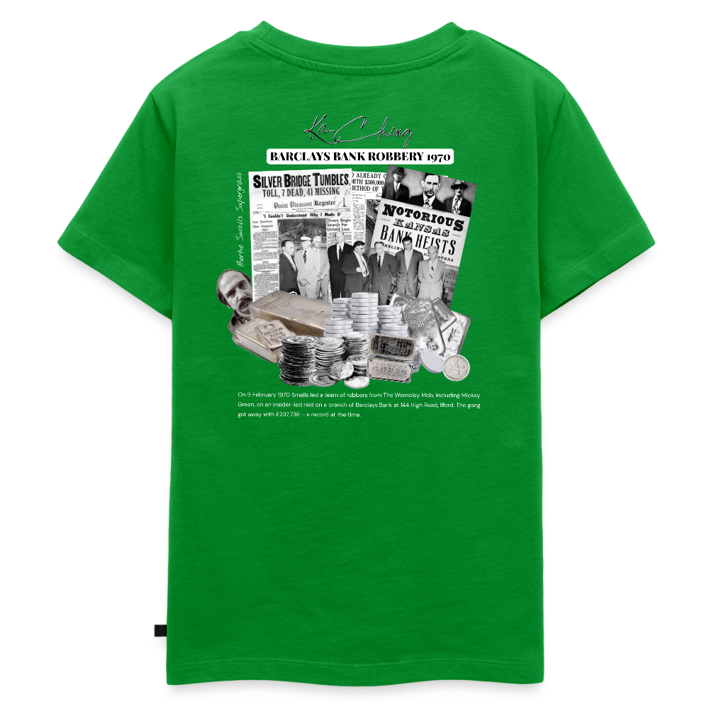 Silver Range Barclays bank Robɓery 1970 Tee limited edition - green