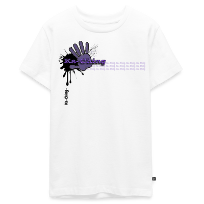 Unisex T-Shirt Ching Purple Logo - white