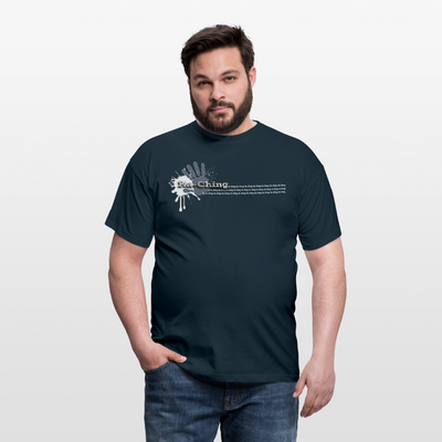 Unisex T-Shirt Ching Silver Logo WH/Dark CHSLR-T-03d - navy
