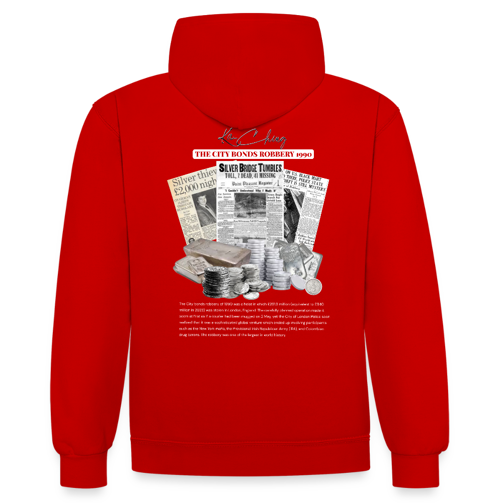 Silver Range City Bonds Robɓery 1990 Hoodie limited edition - red/white