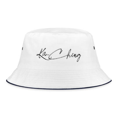 Limited Edition Diamond  Bucket hat. - white/navy