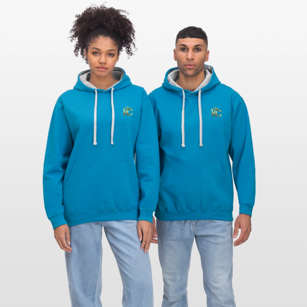 Gold Range The Great Robɓery 1855 Hoodie limited edition - peacock blue/heather grey