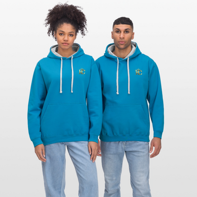 Gold Range The Great Robɓery 1855 Hoodie limited edition - peacock blue/heather grey