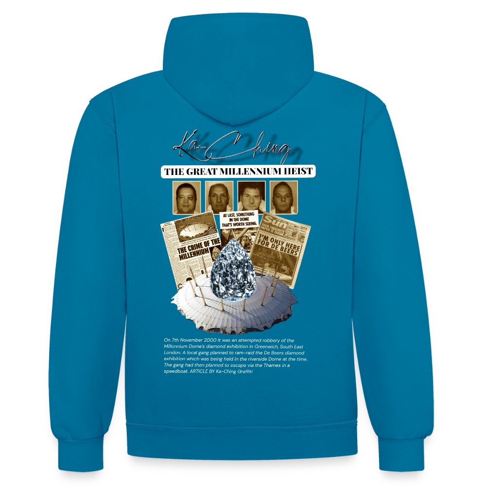Diamond Range Millenium Heist 2000 Hoodie limited edition - peacock blue/heather grey