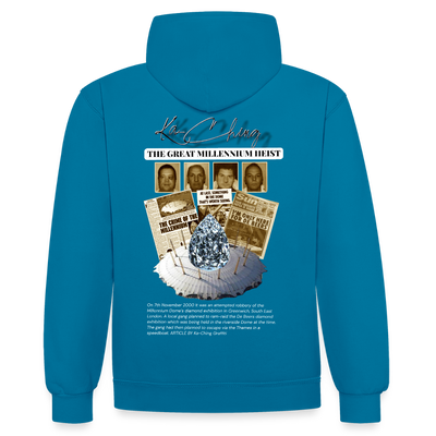 Diamond Range Millenium Heist 2000 Hoodie limited edition - peacock blue/heather grey