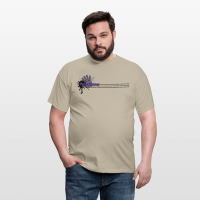 Unisex T-Shirt Ching Purple Logo CHPU-T-06w - sand beige