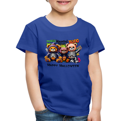 Skeleton Teddies Halloween Tee - royal blue