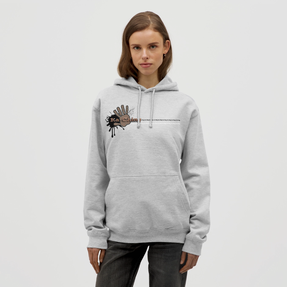 Ka-Ching Unisex Hoodie Ching Bronze logo - light heather grey