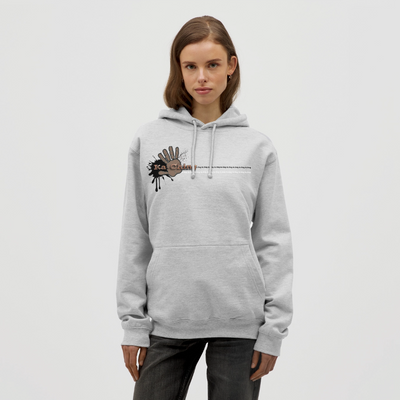 Ka-Ching Unisex Hoodie Ching Bronze logo - light heather grey