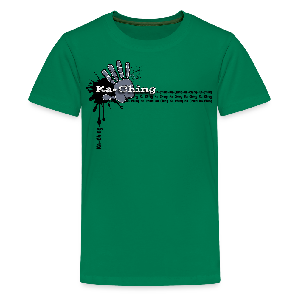 Unisex T-Shirt Ching Silver Logo - kelly green