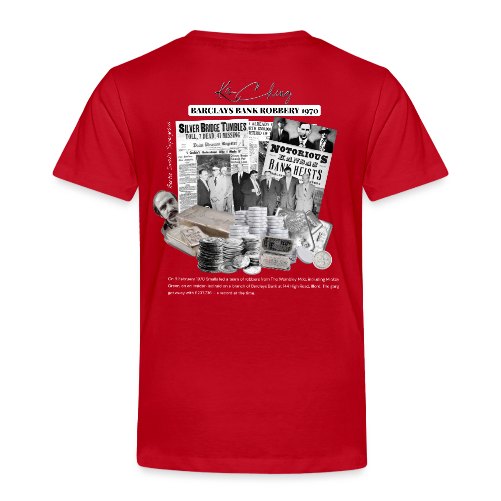 Silver Range Barclays bank Robɓery 1970 Tee limited edition - red