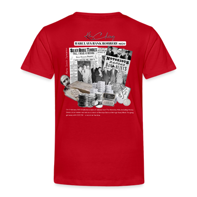 Silver Range Barclays bank Robɓery 1970 Tee limited edition - red