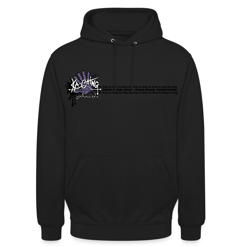 Ka-Ching Unisex Hoodie Ching Purple logo - black