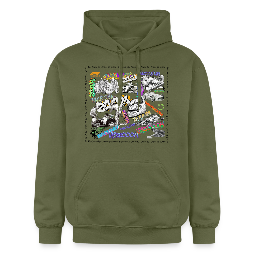 Unisex F1 Graffiti Hoodie - military green