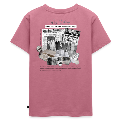 Silver Range Barclays bank Robɓery 1970 Tee limited edition - mauve