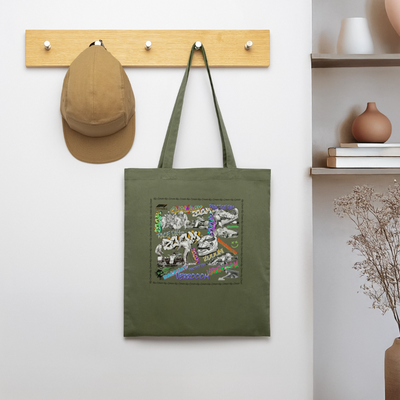 Graffiti F1Tote Bag - khaki