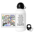 Graffiti  Race Water bottle with attachments - white