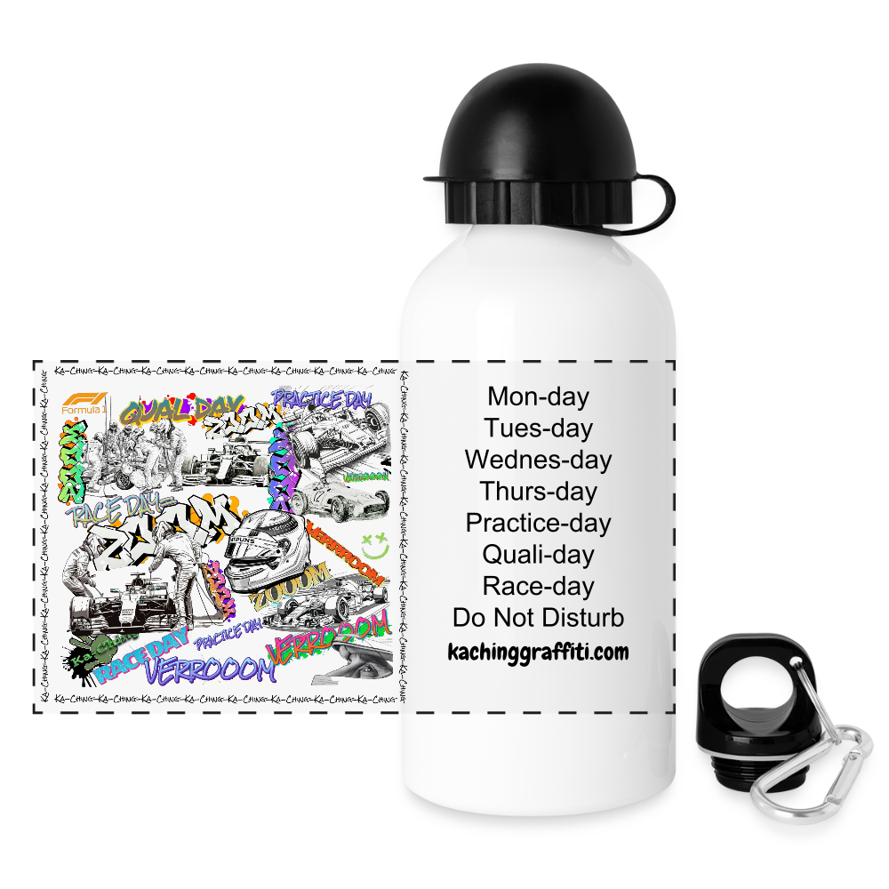 Graffiti  Race Water bottle with attachments - white