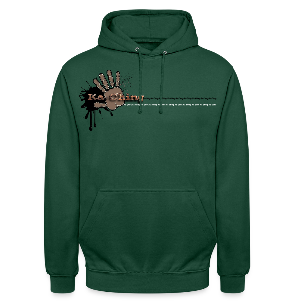 Ka-Ching Unisex Hoodie Ching Bronze logo - bottle green
