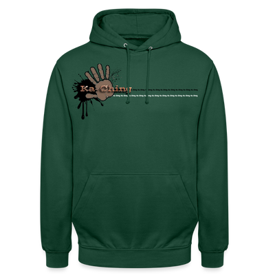 Ka-Ching Unisex Hoodie Ching Bronze logo - bottle green