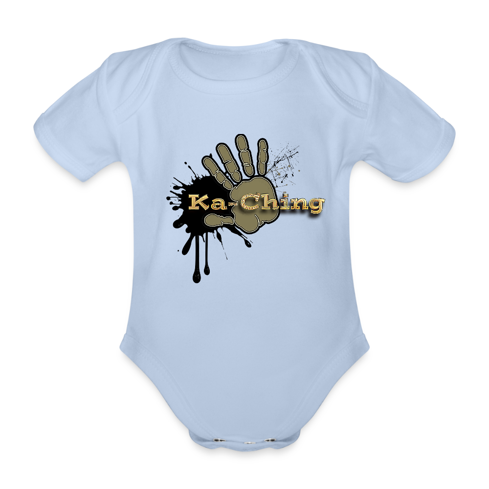 Organic Short-sleeved Baby Bodysuit Gold - sky