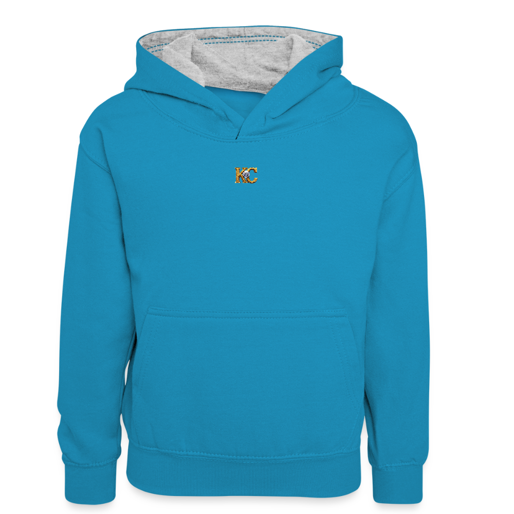 Diamond Range Diamond Hoax Hoodie limited edition - peacock blue/heather grey
