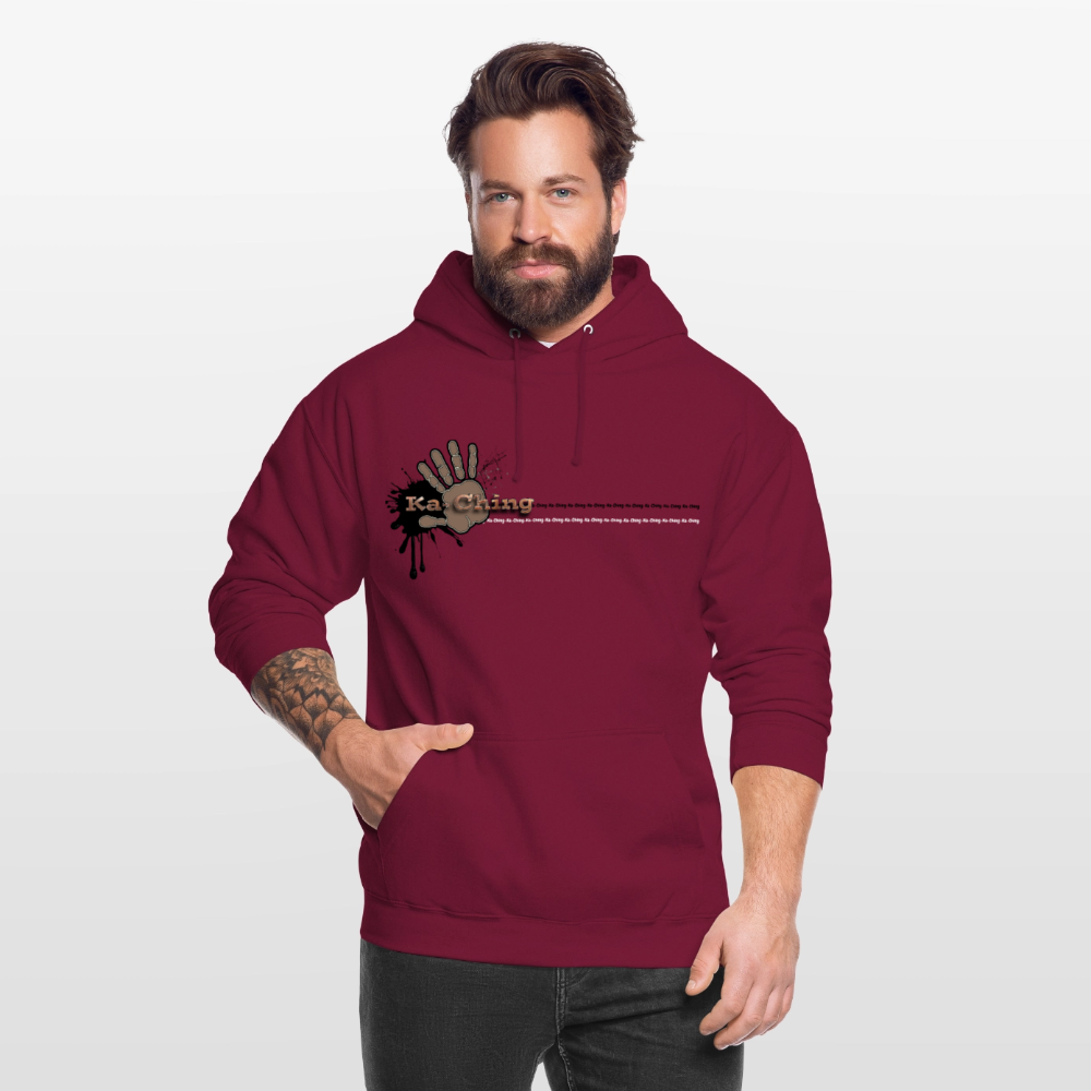 Ka-Ching Unisex Hoodie Ching Bronze logo - bordeaux