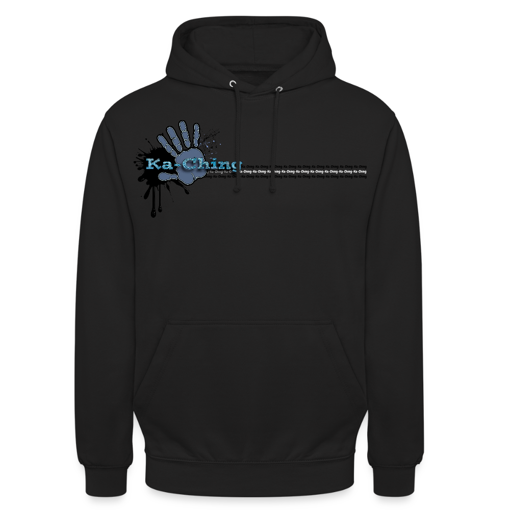 Ka-Ching Unisex Hoodie Ching Blue logo - black