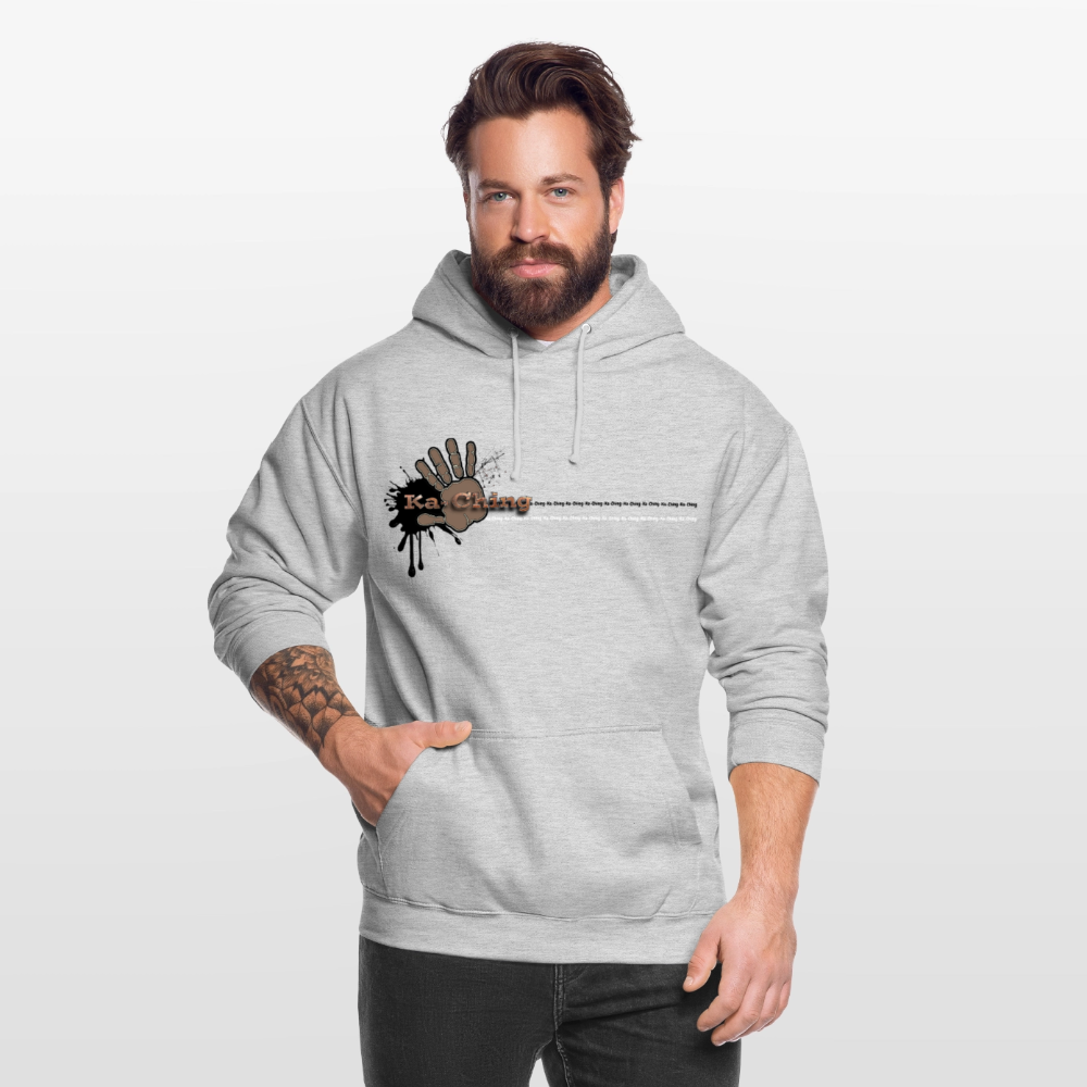 Ka-Ching Unisex Hoodie Ching Bronze logo - light heather grey