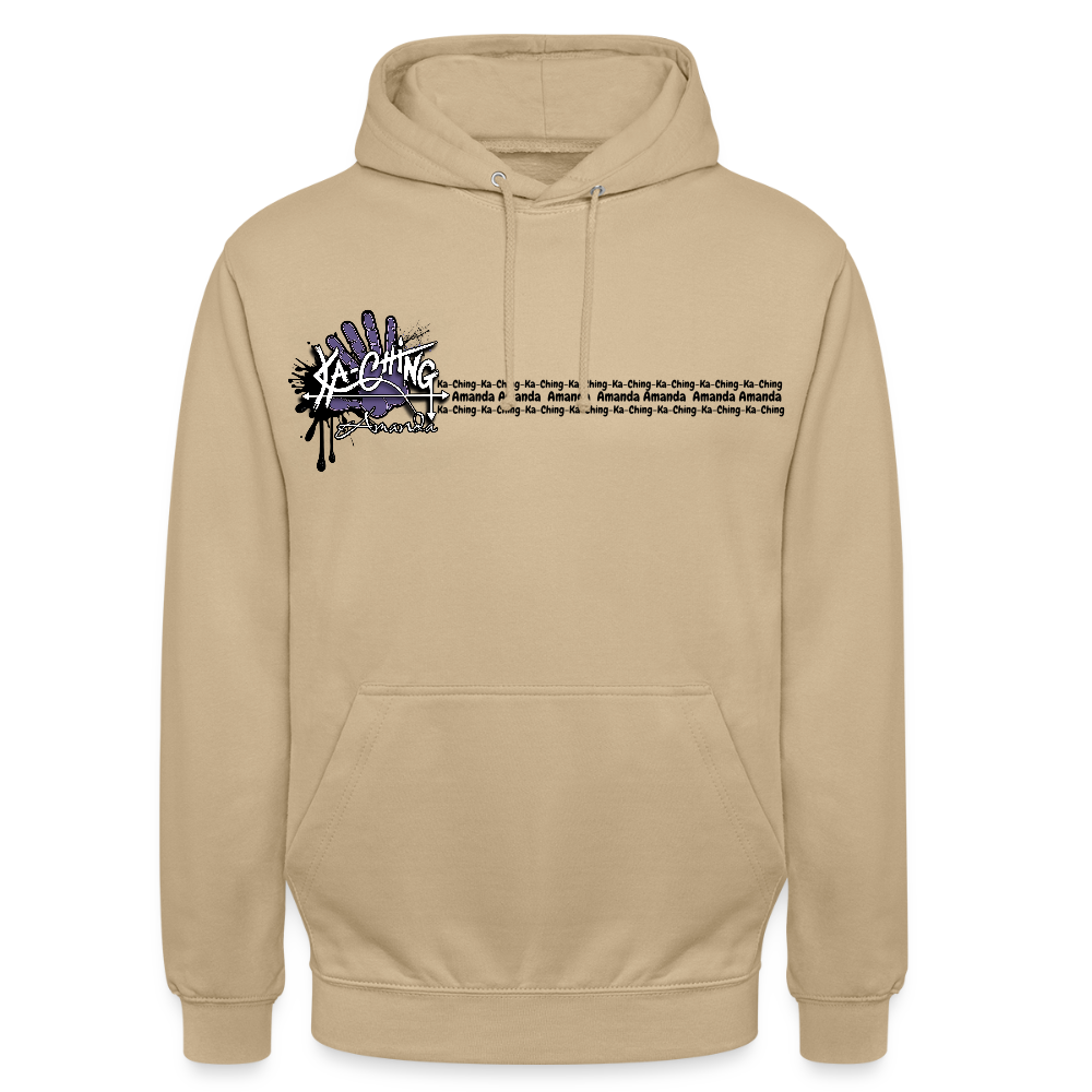 Ka-Ching Unisex Hoodie Ching Purple logo - beige