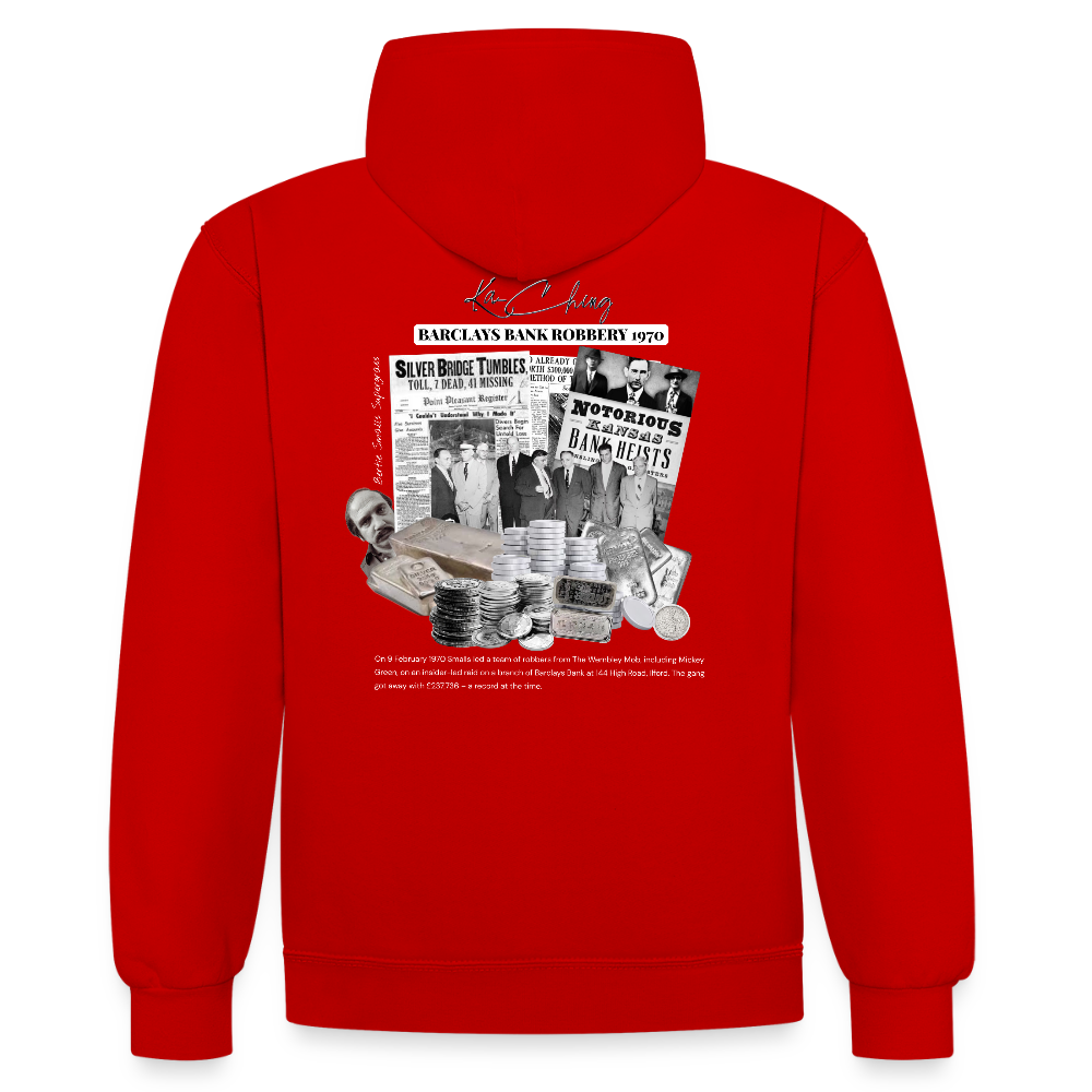 Silver Range Barclays bank Robɓery 1970 Hoodie limited edition - red/white