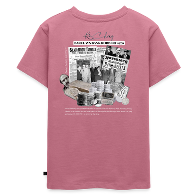 Silver Range Barclays bank Robɓery 1970 Tee limited edition - mauve