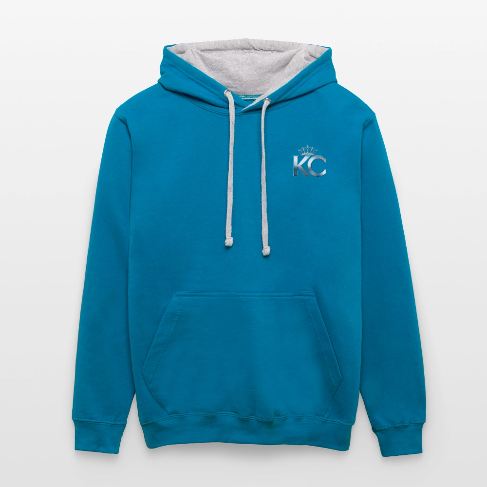 Silver Range City Bonds Robɓery 1990 Hoodie limited edition - peacock blue/heather grey