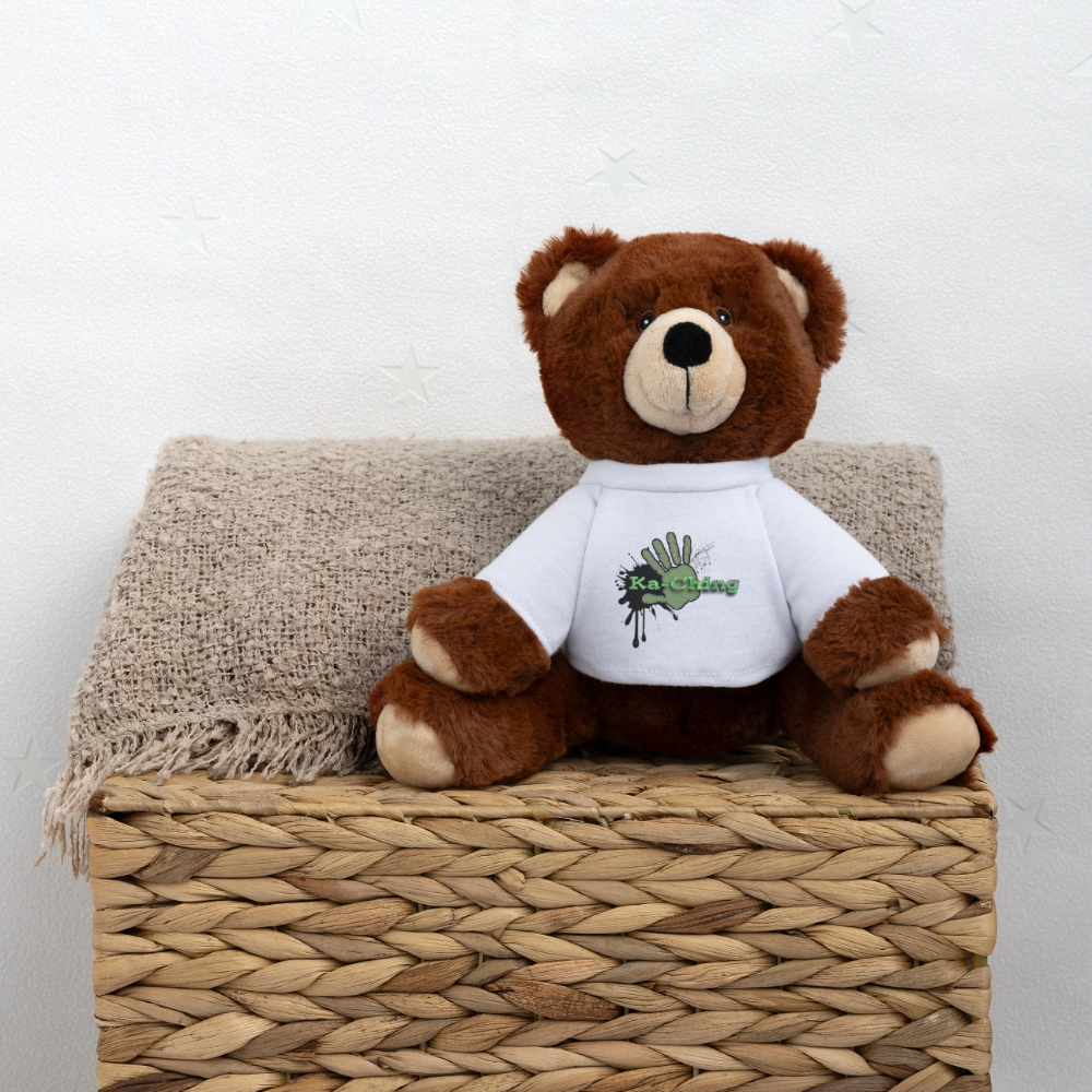 Ka-Ching Green Teddy Bear Brown - white