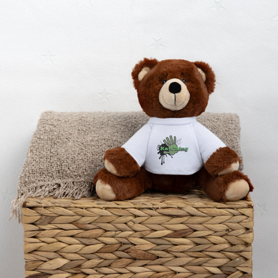 Ka-Ching Green Teddy Bear Brown - white