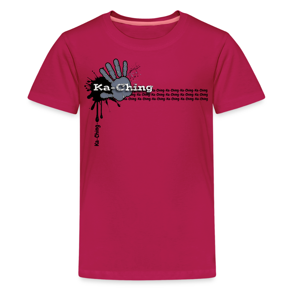 Unisex T-Shirt Ching Silver Logo - dark pink