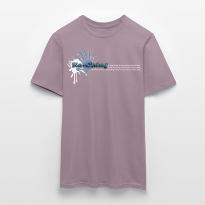 Unisex T-Shirt Ching Blue Logo WH/Dark CHBL-T-05d - purple-grey 