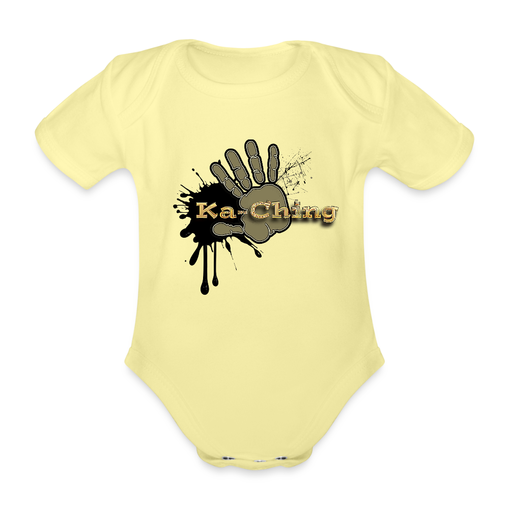 Organic Short-sleeved Baby Bodysuit Gold - washed yellow
