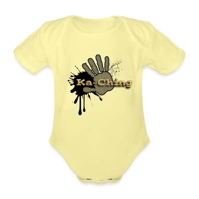 Organic Short-sleeved Baby Bodysuit Gold - washed yellow